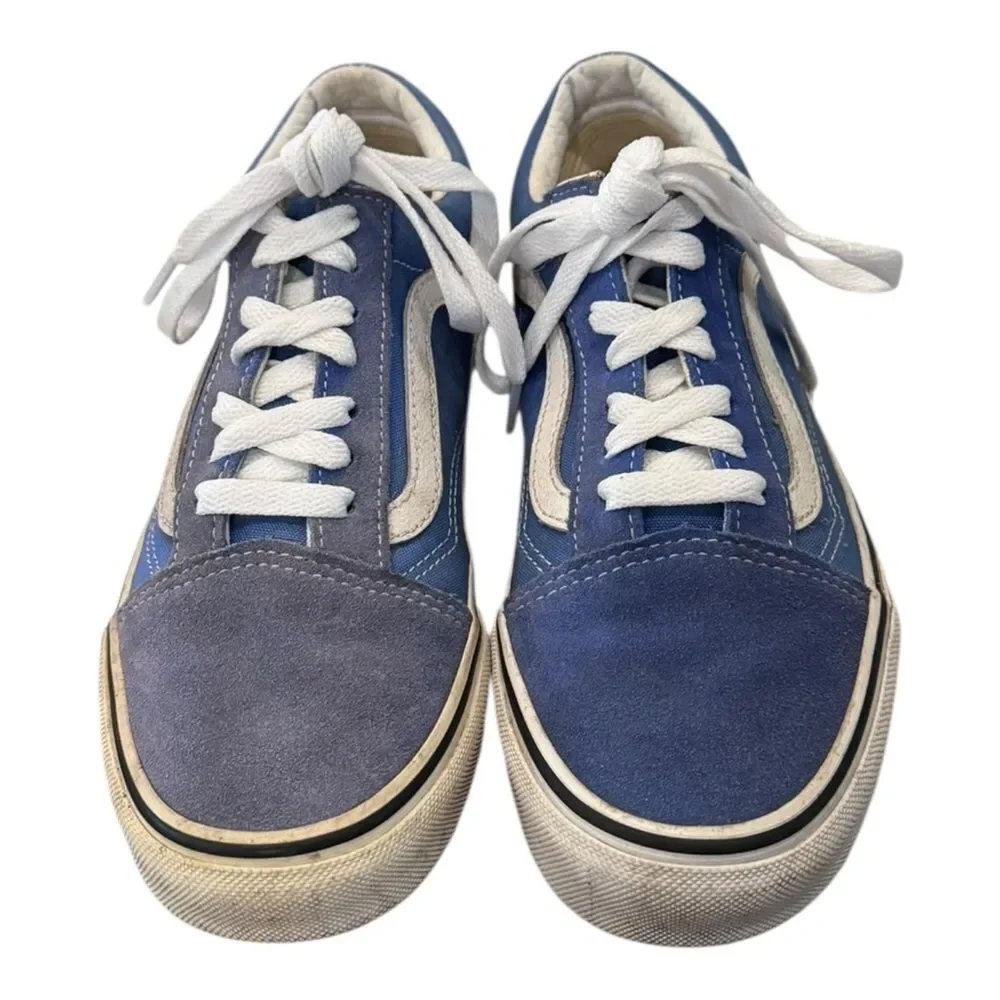 Vans Old Skool Classic Blue White Suede Canvas Low-Top Sneakers 7